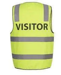 Jb's Wear Work Wear Lime / S JB's Hi-Vi Safety Vest Visitor 6DNS7